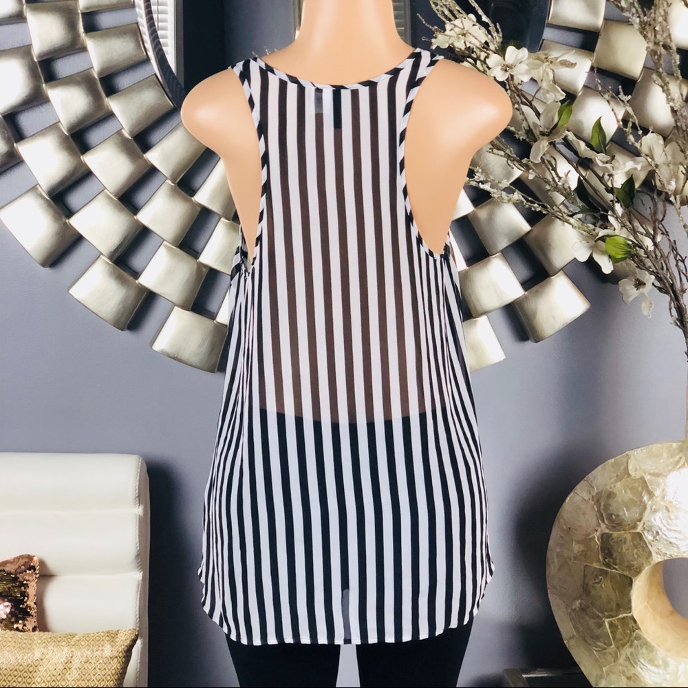 Sheer High Low Referee Racerback Tank - Picture 2 of 6
